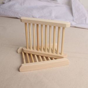 Jabonera de madera de pino Natural de bambú, plato escurrible para conservar el jabón hecho a mano, plato rústico - Product Image 3