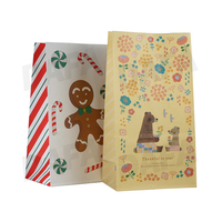 Sac en papier SOS Sacs en papier kraft biodégradables avec logo personnalisé Sac en papier à fond carré sans poignées pour cadeau alimentaire