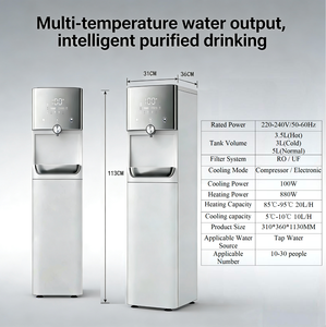 Distributeur d'eau chaude et froide vertical instantané avec base en plastique, meilleur purificateur pour usage hôtelier. Installation facile : obtenez l'eau chaude et froide - Product Image 2