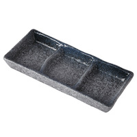 Plateau à condiments en céramique de style japonais, compatible micro-ondes, pour sauce barbecue, à double ou triple compartiment