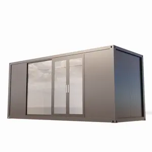 Fabriek Levering Van Hoge Kwaliteit Goedkope Geprefabriceerde Modulaire 20ft Zwarte Flat Pack Container Huis Te Koop