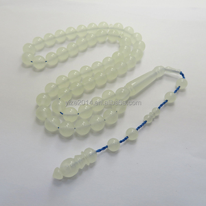 สร้อยลูกประคำเรืองแสงในที่มืด สีฟ้าอ่อน ขายส่ง ทำจากเรซิ่นเบกาไลต์ ขนาด 10 มม. 51 เม็ด สร้อยลูกประคำเรืองแสง - Product Image 5