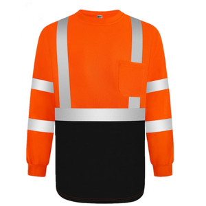 Jaket Kerja Reflektif Keselamatan Hi Vis Lengan Panjang 100% Poliester ANSI/EN471 Kelas 3 Bernapas - Product Image 4