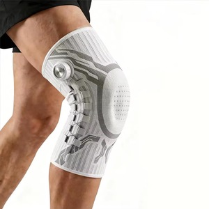Genouillères <span class=keywords><strong>de</strong></span> <span class=keywords><strong>compression</strong></span> sportives <span class=keywords><strong>de</strong></span> haute qualité, souples, antidérapantes, avec double bandage réglable - Product Image 1