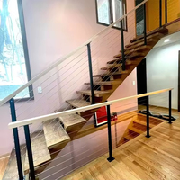 Main courante en fil d'acier inoxydable fournie par l'usine pour hôtels, villas, écoles, escaliers, balustrades de qualité supérieure