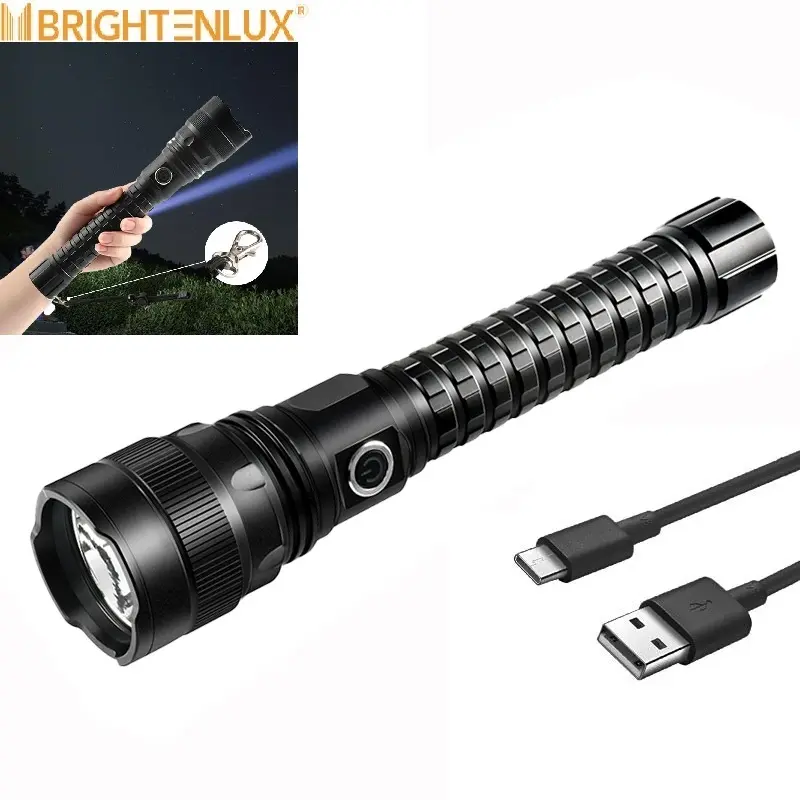 USB 강한 빛 10000 루멘 높은 전력 주도 taschenlampe 슈퍼 밝은 강력한 xhp70 토치 5000 루멘 손전등 충전식