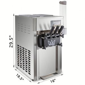 EU Warehouse Commercial <b>Soft</b> <b>Serve</b> <b>Ice</b> <b>Cream</b> Maker Countertop Stainless Steel <b>Ice</b> <b>Cream</b> <b>Machine</b> With 3 Flavors - Product Image 3