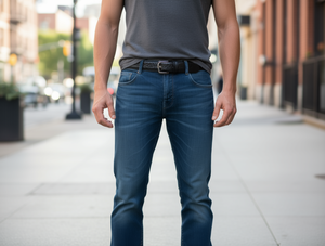 Ceinture en cuir pour homme 4,0 cm avec boucle en alliage à ardillon biseauté style décontracté - Product Image 2