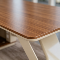 Meuble de bureau commercial moderne en bois avec étagère latérale et rangement, modèle OEM d'usine en gros, garantie 5 ans