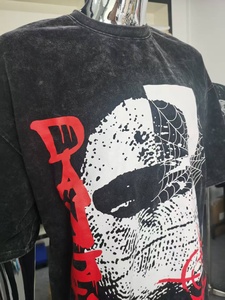 Camiseta Personalizada de Alta Calidad 100% Algodón para Hombre, Hombros Caídos, Estampada, Manga Corta, 240 Gramos, Lavada - Product Image 6