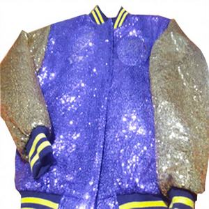 Chaqueta Bomber Varsity de Lentejuelas Personalizada para Mujer, a la Moda 2024, de Manga Larga, Transpirable, Ecológica, de Invierno, de Nailon y Lino Bordado - Product Image 1