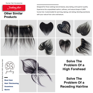 Toupet con Base in Pizzo, Parrucche in Capelli Umani Remy, <span class=keywords><strong>Frangia</strong></span> con Linea del Capelli, Parte Centrale, Extension Frontali con Fascia, Capelli Lisci - Product Image 6