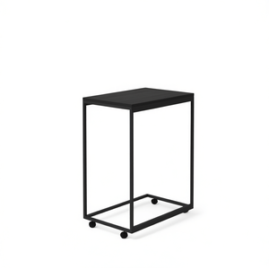 Portable <b>Black</b> Engineered <b>Wood</b> <b>Side</b> <b>Table</b> 21.7 X 13.8 X 27.6 In Nightstands Modern Minimalist Design - Product Image 1