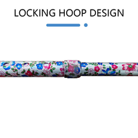 Bâton de marche pliable en aluminium à motif floral violet pour femmes, avec poignée réglable et design pliable
