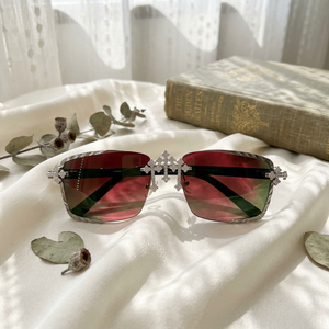 RAMDUT IMPEX Rectangle <b>Sunglasses</b> Rimless Anti-Reflective CR39 UV400 Protection Luxurious Style Custom Colors Unisex Adult - Product Image 5