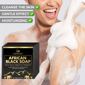 Yeni sıcak satış doğal koyu nokta akne skar kaldırma E vitamini yulaf ezmesi Aloe Argan yağı ile afrika siyah sabun - Product Image 4