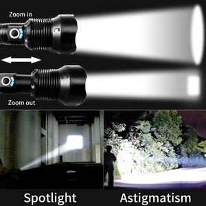 Linterna LED Táctica Recargable de Alta Potencia, 4000 Lúmenes, XHP70 y XHP50, Cuerpo de Aleación de Aluminio, Batería 18650/26650 - Product Image 4
