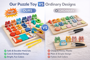 لعبة تعليمية مونتيسوري خشبية لوحة مطابقة الأرقام تعزز التعرف على الأرقام لأنشطة الرياضيات في فصول ما قبل المدرسة - Product Image 4