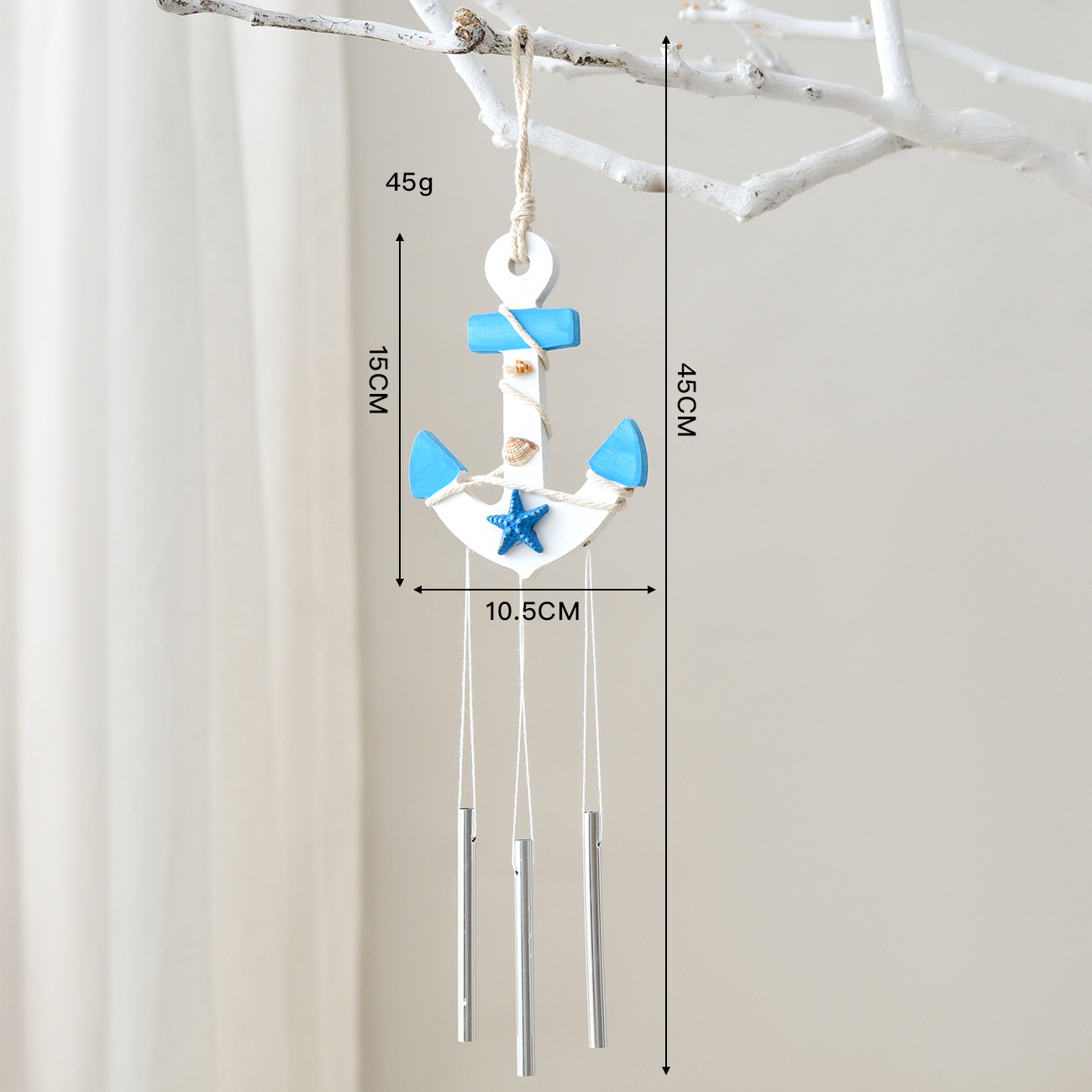 Little Anchor Blue Starfish Wind Chimes