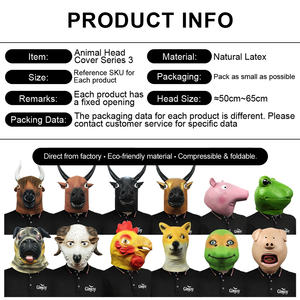 Máscaras de Animales de Látex Divertidas, Varios Estilos para Adultos, Decoración para Fiestas de Disfraces de Halloween, Accesorios Realistas para <span class=keywords><strong>la</strong></span> Cabeza, Venta al por Mayor, Personalizadas - Product Image 3