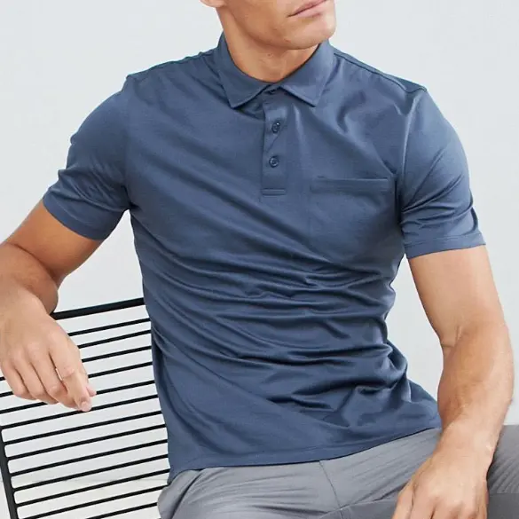 Hoge Kwaliteit T-Shirt Custom Effen Dubbele Gemerceriseerde Tshirt Mannen Turn Down Shirts Dubbel Gemerceriseerde Katoenen Golf Polo T Shirts