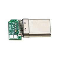 Conector USB tipo C de 24 Pines, soldadura lateral, ángulo recto, enchufe macho de 90 grados para bricolaje, reemplazo de 4 núcleos, enchufe de 5 núcleos para datos de carga