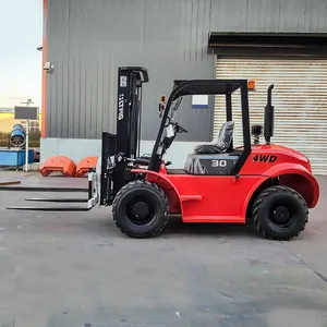 Nearsun Heavy Duty 2WD 4WD Off Road Diesel Forklift 3ton 3000kg 4 Wheel Rough Terrain Forklift With Side Shifter