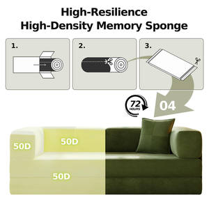 Sofá Cama Inflable de Tela Moderna, Convertible, Extensible, Diseño Modular, Relleno de Esponja Ecológica, Portátil, para Sala de Estar y Dormitorio - Product Image 2