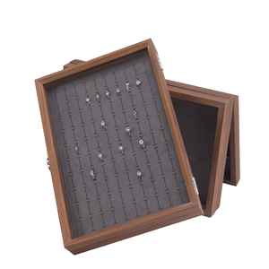 Sang trọng Óc Chó gỗ lưu trữ đồ trang sức container Vòng Mặt dây chuyền Bangle trang sức hiển thị trường hợp cho triển lãm thương mại - Product Image 2