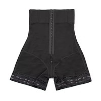 Shorts de compression à double couche pour femmes, design à crochets, contrôle du ventre, taille haute, culotte sculptante, rehausseur de hanches