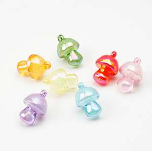 Venta caliente cuentas de resina de dibujos animados seta acrílico cuentas sueltas dijes pulseras llaveros proveedor de fabricación de limo - Product Image 3