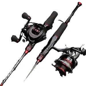 Full Set Bait Casting Combo Round High Quality Fishing 2-Section Rods With Colorful Reel