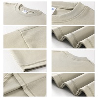 DTG Heat Press Digitale Print 380gsm 100% Katoenen Gebreide Korte Mouw Losse Effen Casual T-Shirt Heren Geborduurde Patch