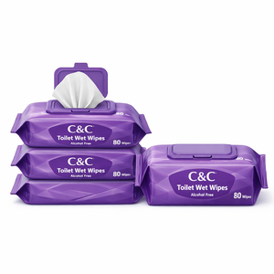 Lingettes jetables extra larges hypoallergéniques à base de plantes, papier toilette humide pour adultes - Product Image 4