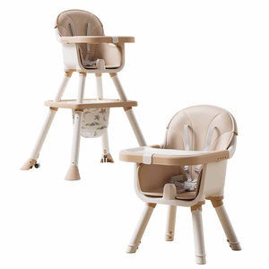 <span class=keywords><strong>Chaise</strong></span> haute multifonctionnelle 6-en-1 en plastique pour bébé avec hauteur réglable pour 0-12 mois, siège de repas portable pour tout-petit - Product Image 3
