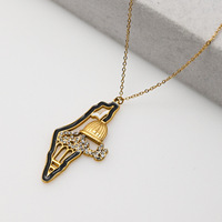 Collar de Moda con Colgante de Acero Inoxidable con Diseño de Mezquita de Palestina, Zirconia, Islámico, Musulmán, Árabe, Joyería al por Mayor, Nuevo para Mujer 2026