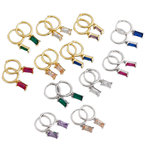 2023 Trendy Vintage Geometric Silver 925 Sterling Hoop <b>Earrings</b> <b>Gold</b>-Plated CZ Designer <b>Dangle</b> <b>Earrings</b> for Weddings Gift - Product Image 1