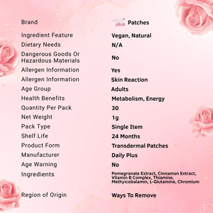 Parches Transdérmicos de Marca Privada OEM, Fórmula Personalizada de Apoyo Metabólico con Cromo y Vitaminas B para el Bienestar Diario - Product Image 5