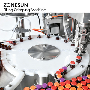ZONESUN ZS-AFC39D Automatic Monoblock Rotary Peristaltic Pump <b>Glass</b> <b>Vial</b> Bottle Liquid Filling Stoppering Capping Machine - Product Image 4