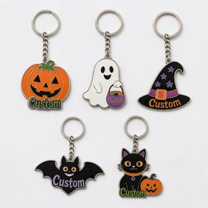 Llaveros Personalizados al por Mayor con Elementos de Halloween, Cadenas con Diseño Espeluznante para Festivales, Recuerdos de Fiesta, Decoración, Anillos para Llaves - Product Image 1