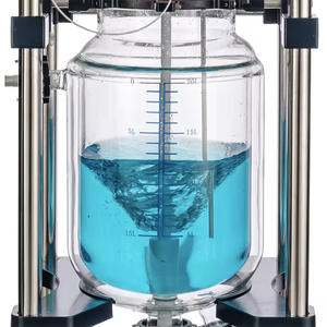 Sistem reaktor kaca jaket lapisan ganda ekstraksi distilasi pemurni minyak 10L-50L untuk penggunaan di Lab - Product Image 6