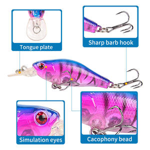 Leurre de pêche Xinyu Minnow 7,1 cm 7 g, leurre dur de plongée pour le bar, leurre d'eau moyenne avec hameçon triple, matériel de pêche - Product Image 4