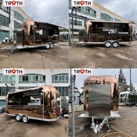 Camion de restauration mobile Truth en acier inoxydable avec équipement de cuisine complet pour hamburgers, tacos, pizzas et services de restauration de café
