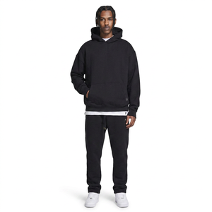 Custom Logo 370gsm 100% Cotton Fleece Regular Fit <b>Men's</b> Heavyweight <b>Black</b> Pullover Hoodie Winter <b>Tie</b>-Dye Printing - Product Image 1