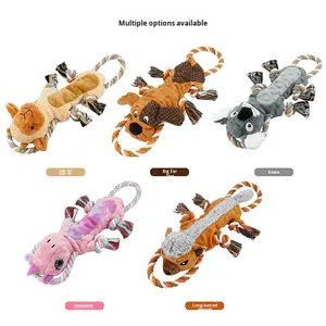 Çevre dostu peluş köpek oyuncak çiğneme dayanıklı ve gıcırtılı pamuk halat Pet oyuncaklar diş temizleme için - Product Image 5