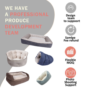 2024 Hochwertiges luxus warmes graues samt orthopädisches wasserdichtes hunde-sofa bett haustier katzenbetten - Product Image 3