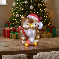 Weihnachtliche Acryl-Eule mit Zuckerstangen-Licht, Wasserdichte LED-Außenbeleuchtung für Heimdekoration und Geschenke