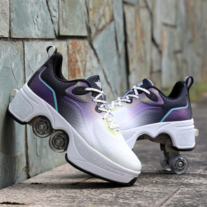 Nouvelles chaussures à roulettes de skate, chaussures à double roues, baskets à roulettes pour filles, vente en gros - Product Image 4