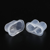 Boîtes en plastique transparentes en PP de 3 ml, rectangulaires, épaisses, en gros, étui de rangement stérile en 2 parties pour flacons, étui de rangement pour peptides, lavable