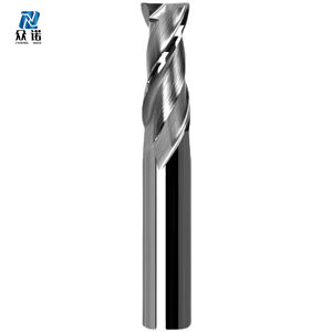 Mata Bor End Milling ALU-3F Tungsten Carbide Berlapis TiCN 2 Mata Pisau Datar 10mm untuk Aluminium - Product Image 3